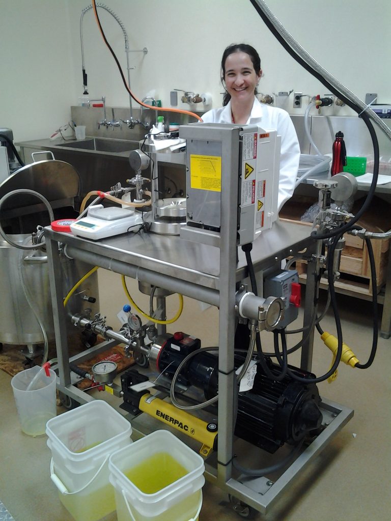 Dr. Nobrega filtering bovine colostrum